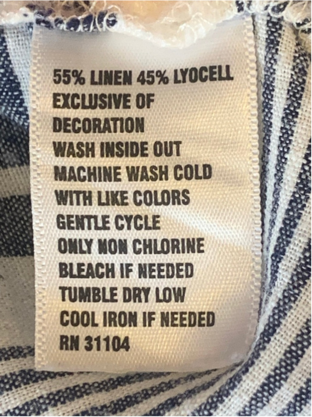 Kim Rogers Top Petite Small White Blue Stripes embroidered Trim Roll up Sleeves - Picture 6 of 8